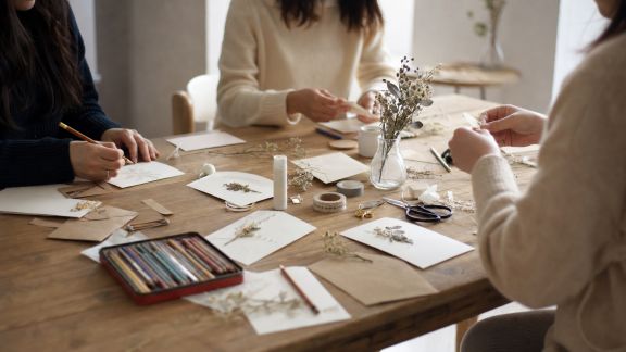Organiser un atelier créatif pour réaliser ses faire-parts en groupe